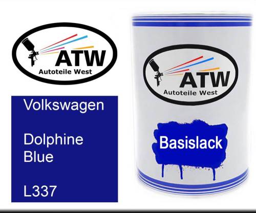 Volkswagen, Dolphine Blue, L337: 500ml Lackdose, von ATW Autoteile West.